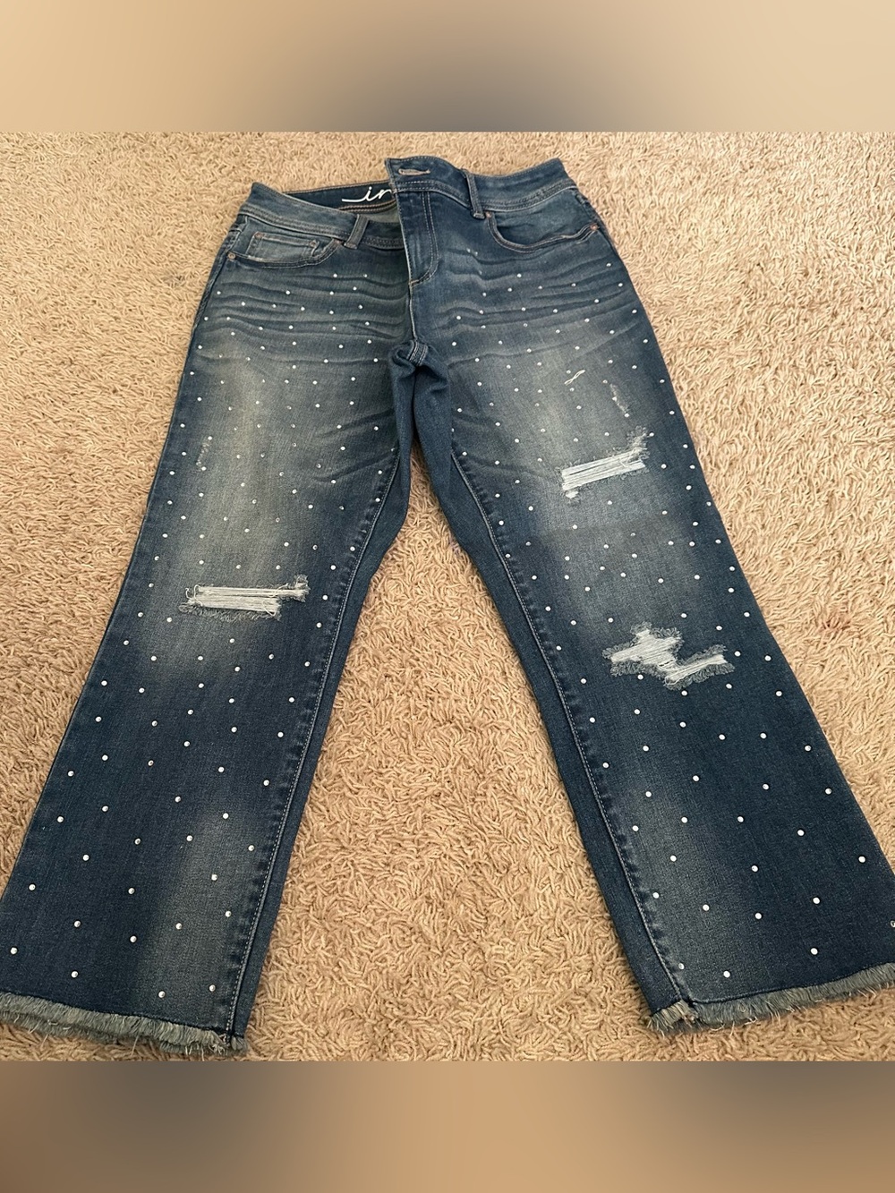 NWOT INC STUDDED CROPPED DENIM